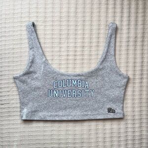 Hype And Vice Columbia University Grey Scoopneck Tank Crop Top Women’s M